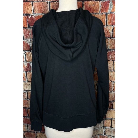 Nike Women's XS Full-Zip Black Training Hoodie Jacket Side Spellout Slits - Picture 5 of 8